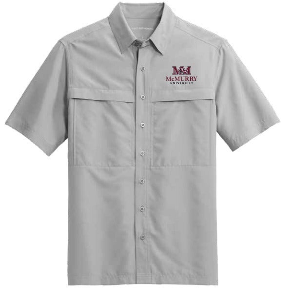 Texas A&M Men's Charter Fishing Short Sleeve Shirt M / Whiteout